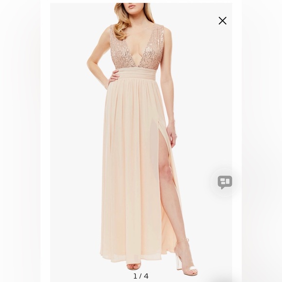 Love By Design Dresses & Skirts - NWT Love By Design Daphne Sequin Top V-Plunge Maxi Dress (M)